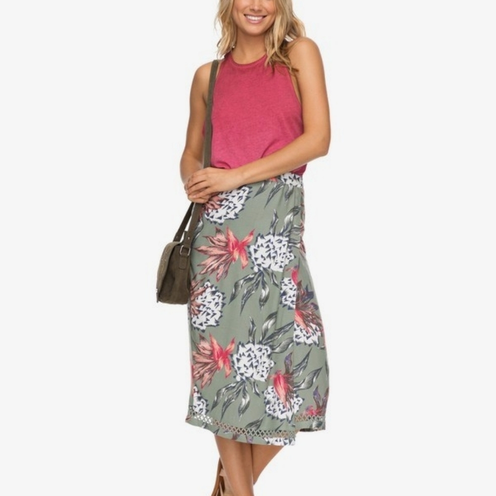 NEW Roxy midi floral skirt - large